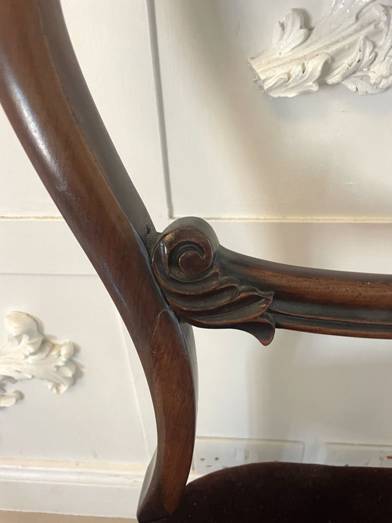 Quality Set of Six Antique Victorian Rosewood Dining Chairs - Image 9